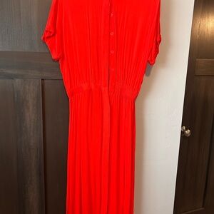 Easel Bright Red Collared Shirt